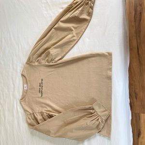 Brand New WT ZARA girls puffer sleeve shirt